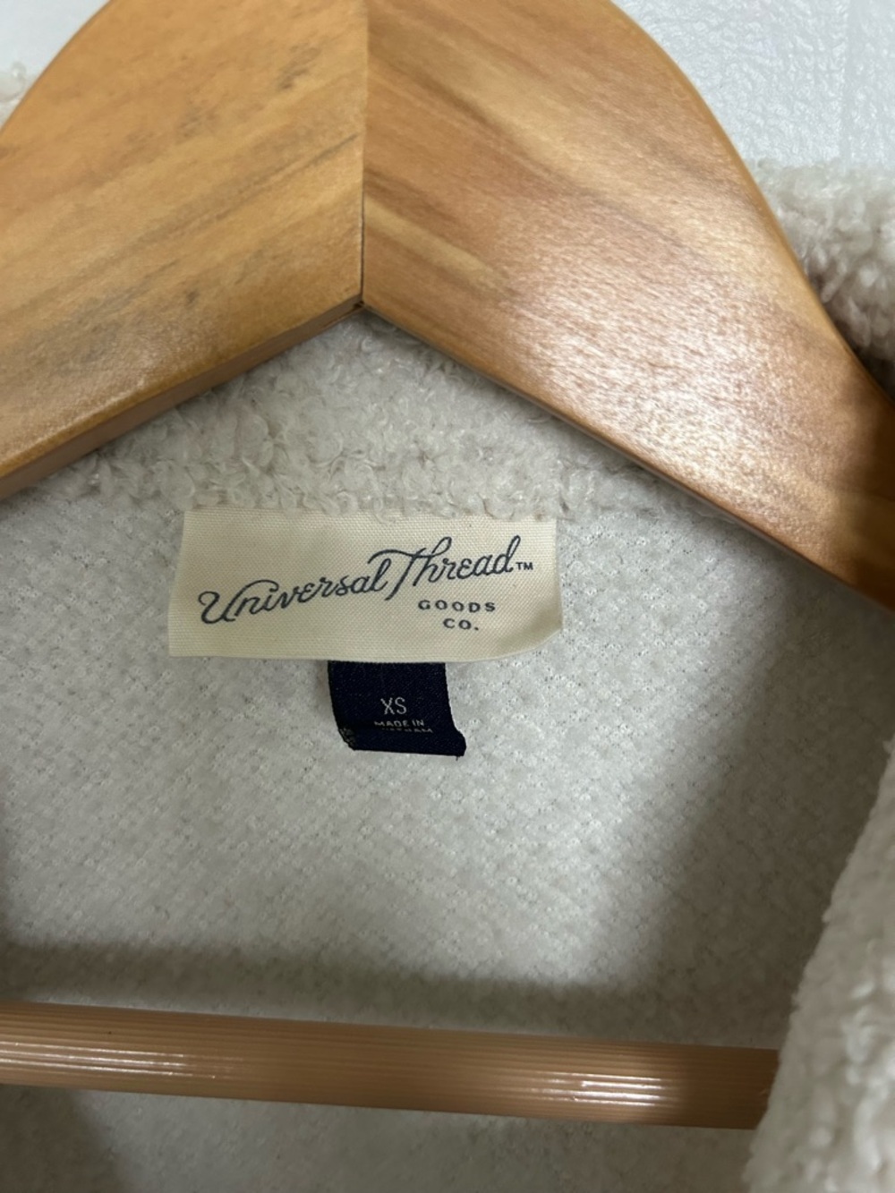 Universal Thread Cream Sherpa Shacket with Button Front - Picture 3 of 3